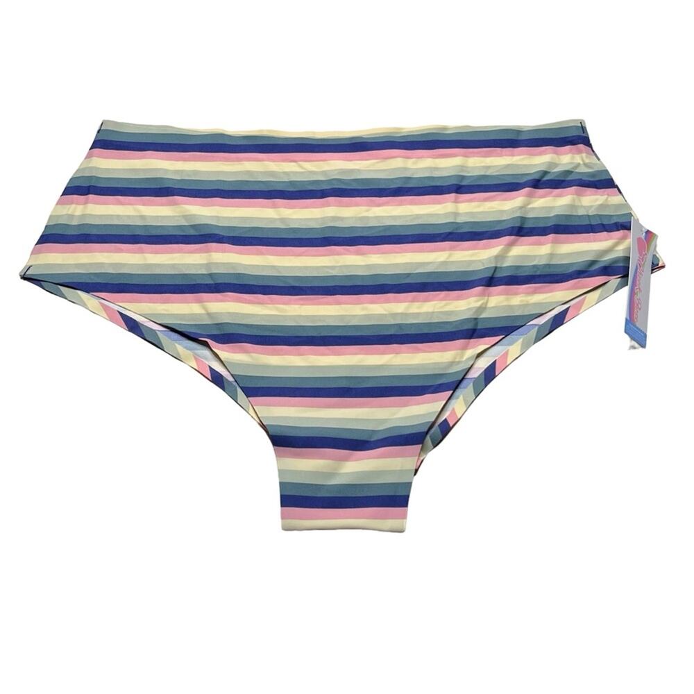 Cheek Boss Cheeky Panty Muted Pastel Stripes Size 2XL